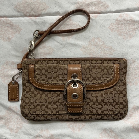 Brown Coach wristlet